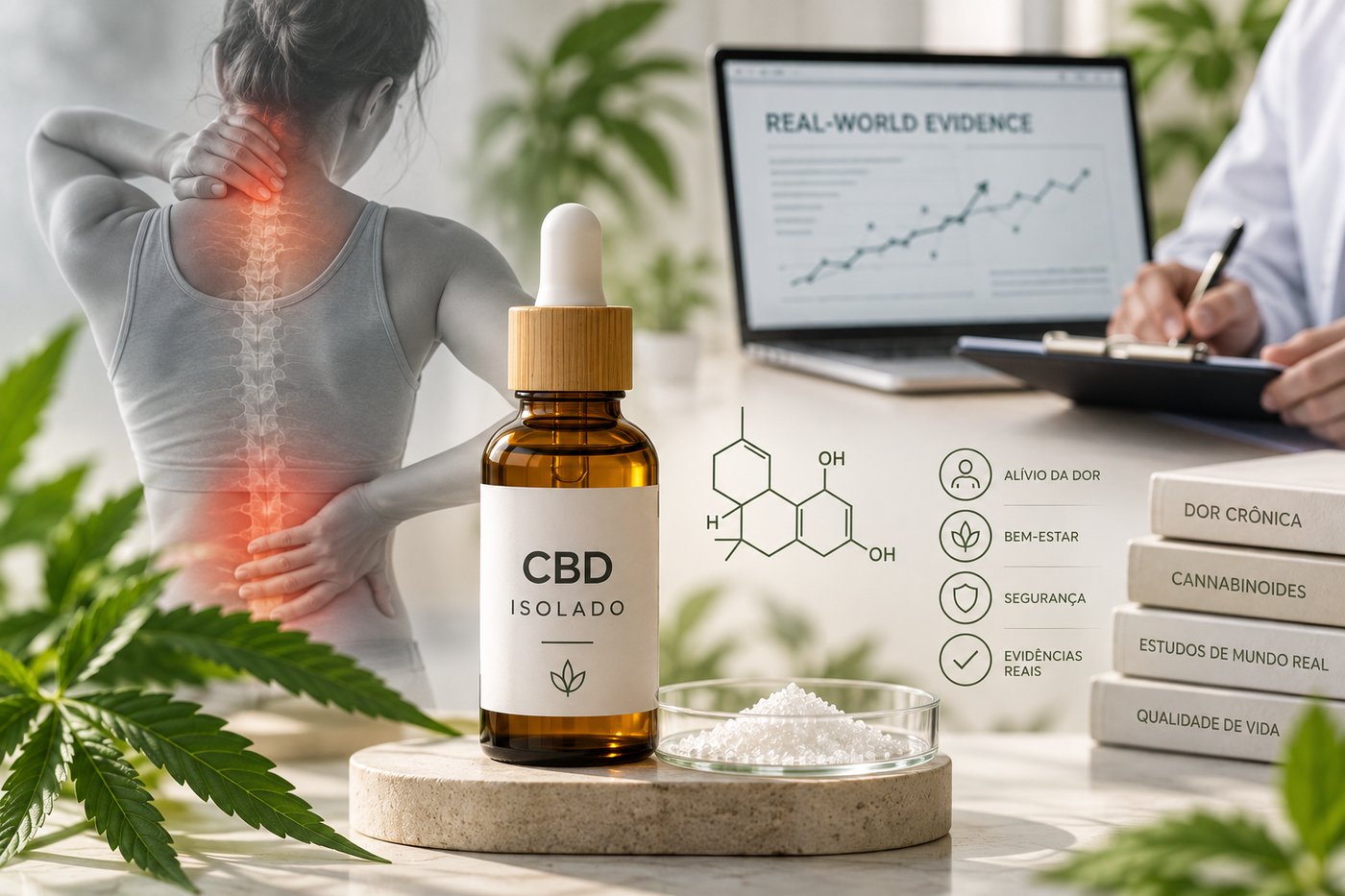 Estudo de mundo real avalia CBD isolado para dor crônica