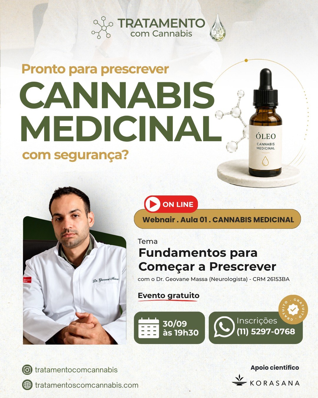 TCC abre ciclo de aulas gratuitas sobre cannabis medicinal para prescritores