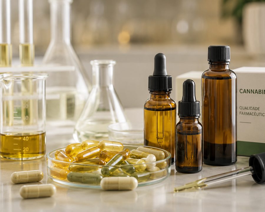 Frascos e cápsulas de cannabinoides com qualidade farmacêutica